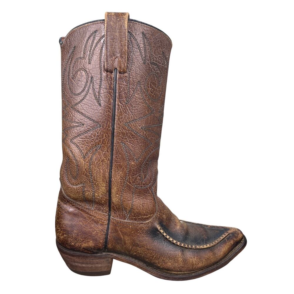 Vintage Texas Brand Women’s Brown Leather Wide  Western Boots Size US 8 C
